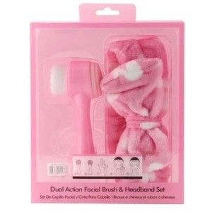 skin cleansing brush with plush headband